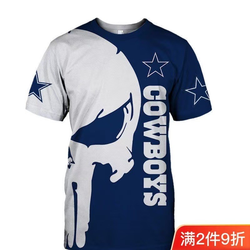 Punisher NFL Rugby Team Mens Sports Short-Sleeved T-Shirt Mens Top