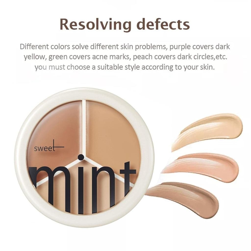 Tri-Colorคอนซีลเลอร์MakeUpFoundationforDark-FullCoverageSpotsAcneMarksHighlightContours-WaterproofLo