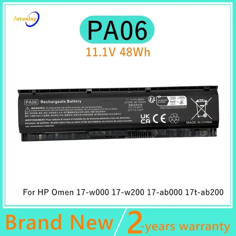 PA06 แบตเตอรี่แล็ปท็อปสําหรับ HP Omen 17-w000 17-w006ng 17-w010ng 17-w200 17-w203ng, 17-ab000 HSTNN-