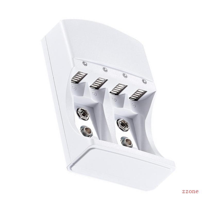 Zzz Simultancial 4 Slot LR06 LR03 Charger สําหรับแบตเตอรี่ 9V การกระจายความร้อน