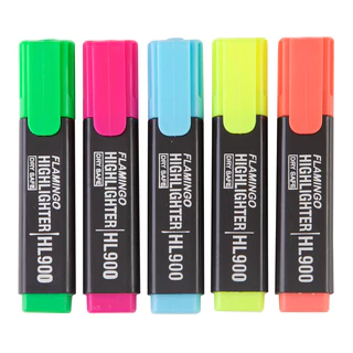 FLAMINGO ปากกาเน้นข้อความ รุ่น HL900 คละสี (4+1 แท่ง)