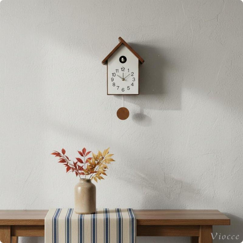 [Viocee] ไม้ Cuckoo Wall Cuckoo Timepiece ลูกตุ้ม Swing Cuckoo Wall Timepiece