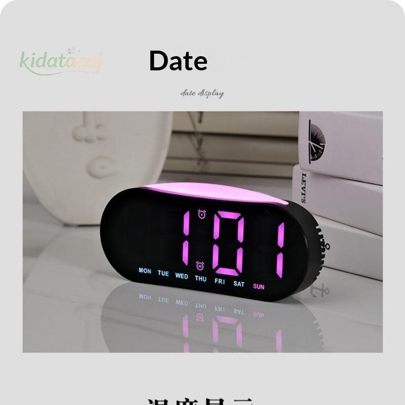 [KIDA] LED มัลติฟังก์ชั่นนาฬิกาปลุก Clo Week Display 12/24H Format ปรับได้สําหรับโฮมออฟฟิศโต๊ะข้างเต