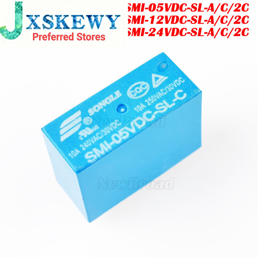 2PCS รีเลย์ SMI-05VDC-SL-C SMI 05VDC 12VDC 24VDC-A DIP-4 SL-C DIP-5 SL-2C DIP-8 5A 10A SMI-12VDC-SL-