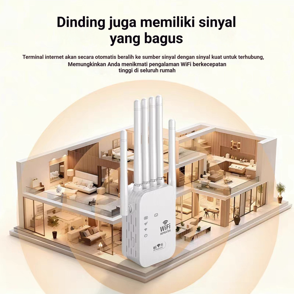 เครื่องทวนสัญญาณ Wifi 6 เสาอากาศ เครื่องขยายสัญญาณ Wifi 1200Mbps 50-100Meter | เครื่องมือบูสเตอร์สัญ