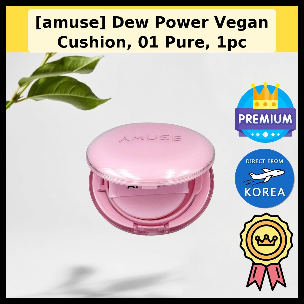 [amuse] Dew Power Vegan Cushion, 01 Pure, 1pc / Korean Cushion Foundation / Dewy Finish / ของแท้ 100