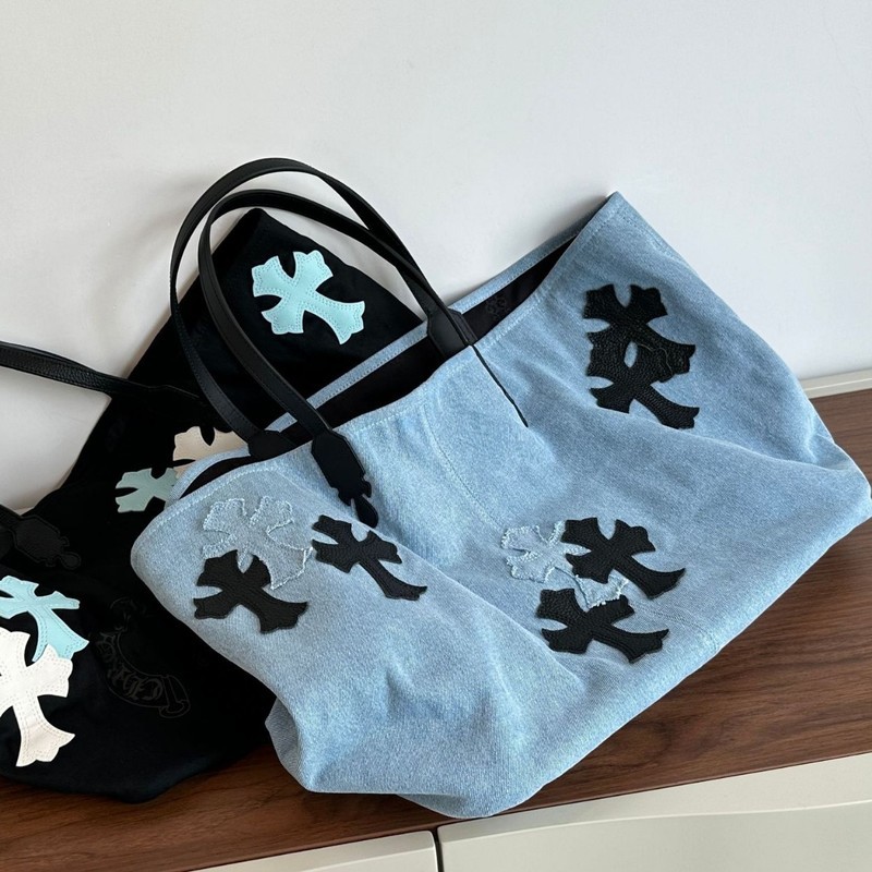 Chrome Hearts Chrome Hearts กระเป๋าสะพายผ้าเดนิมผ้าใบ Unisex tote Bag กระเป๋าช้อปปิ้ง