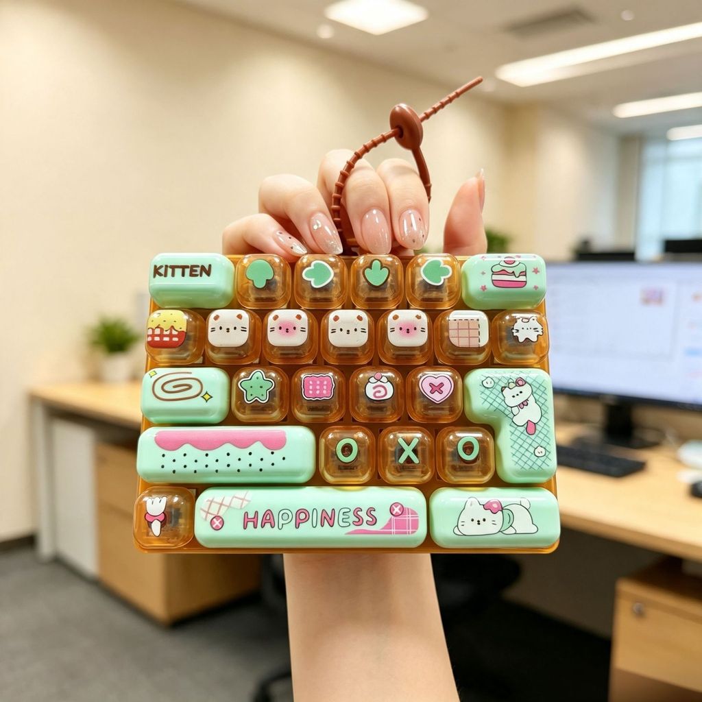 คีย์บอร์ดจิ๋ว 26 ปุ่ม พวงกุญแจ Mechanical Keyboard เสียงคลิกน่ารัก ของเล่นเด็ก ห้อยกระเป๋า