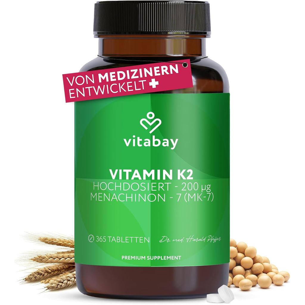 Vitabay วิตามิน K2 MK-7 200 mcg - 365 เม็ดมังสวิรัติ