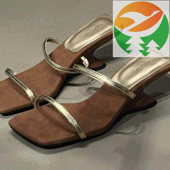 Ge1 Slip-on Wedge Shoes Womens Square Toe Open Toe Wedge Shoes Rubber