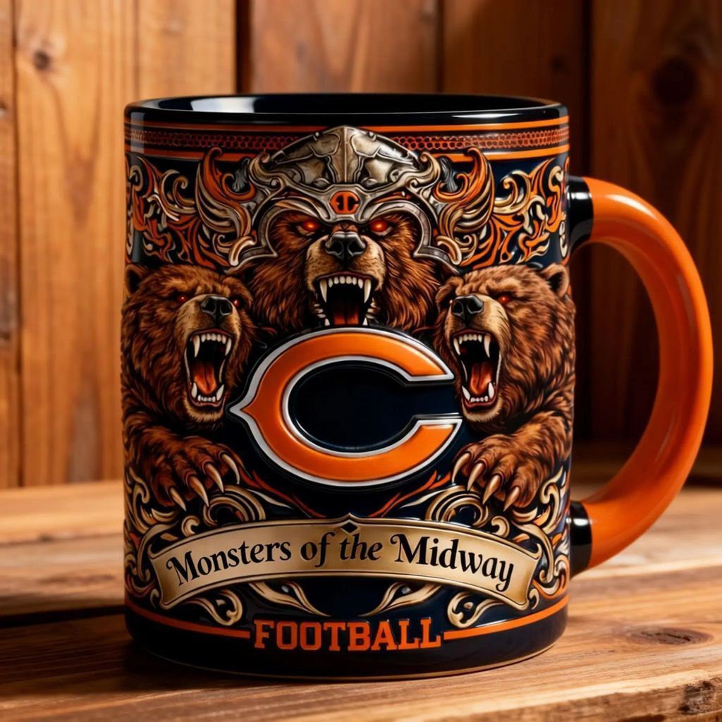 京北Chicago Bears Monsters of the Midway Themed NFL แก้วเซรามิคถ้วยกาแฟการออกแบบแรงบันดาลใจอย่างเป็นทา
