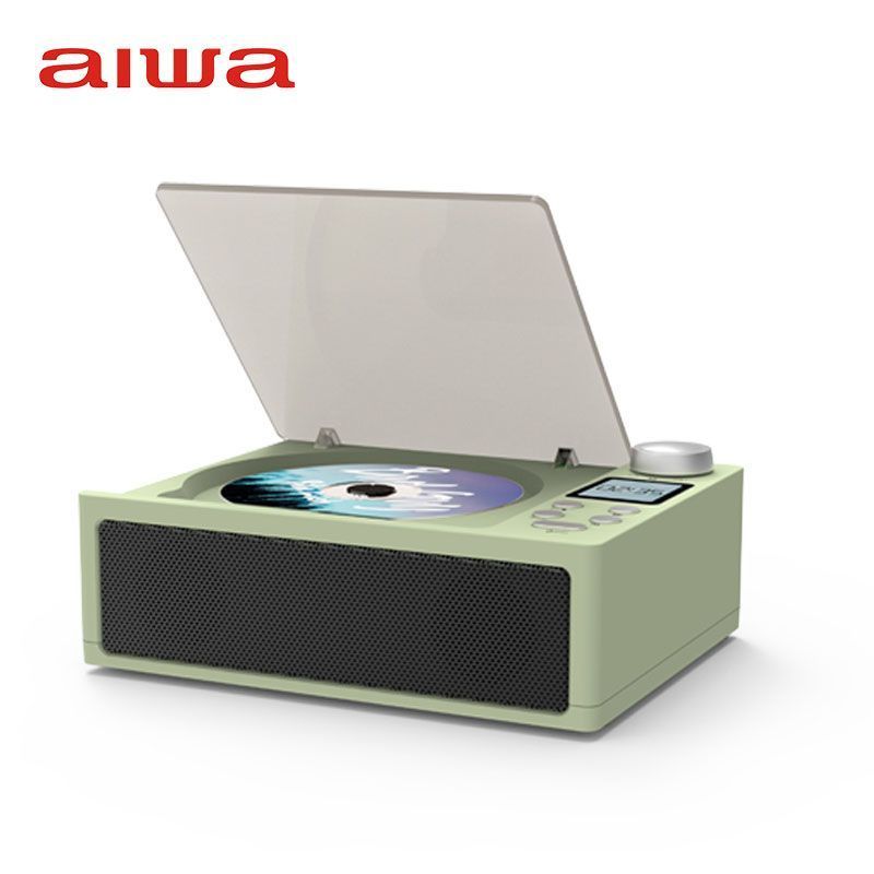 A Aiwa aiwa Retro cd Player แบบพกพาบลูทูธวิทยุอัลบั้มบันทึก U Disk tf Card ลําโพง