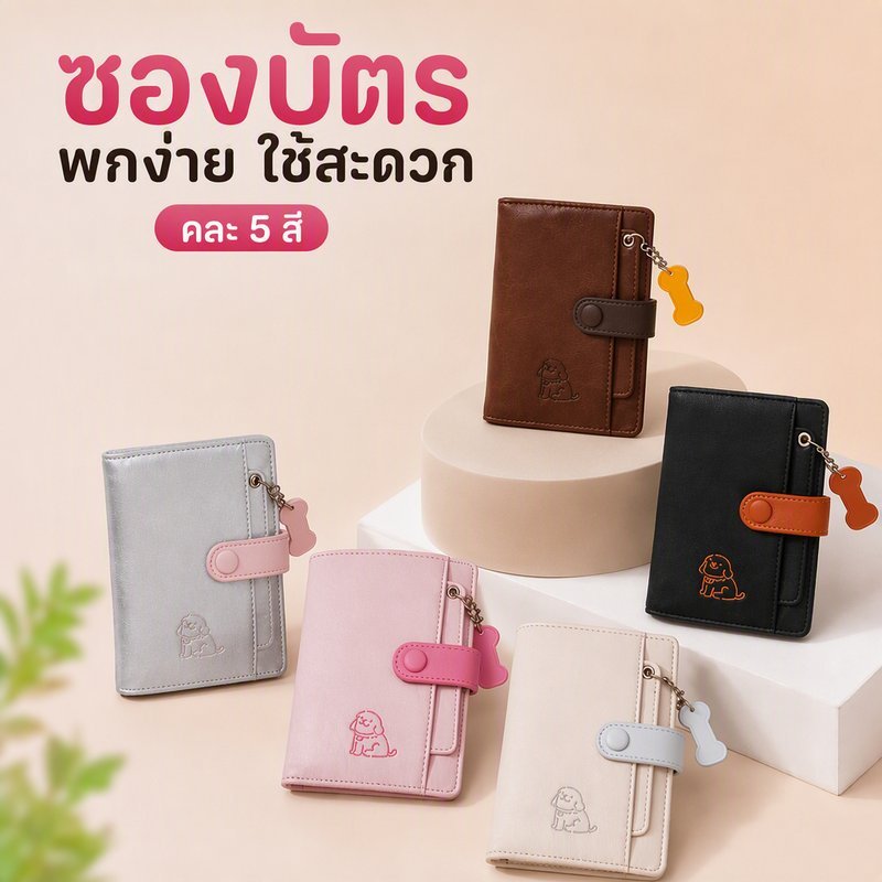 กระเป๋าใส่พาสปอร์ต หนัง PU กระเป๋าสตางค์ เดินทาง กันน้ำ ซิปเรียบลื่น ทนทาน ใส่บัตร เงินสด ตั๋ว วินเทจ