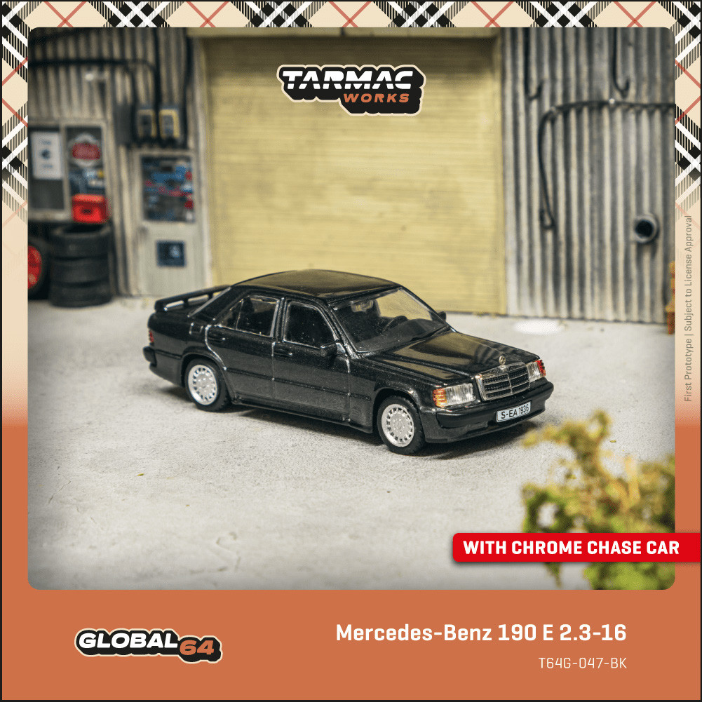 [คลังสินค้าพร้อมอย่างชาญฉลาด] TW 1: 64 Mercedes-Benz Mercedes-Benz 190 E Blue Black Alloy Car Model
