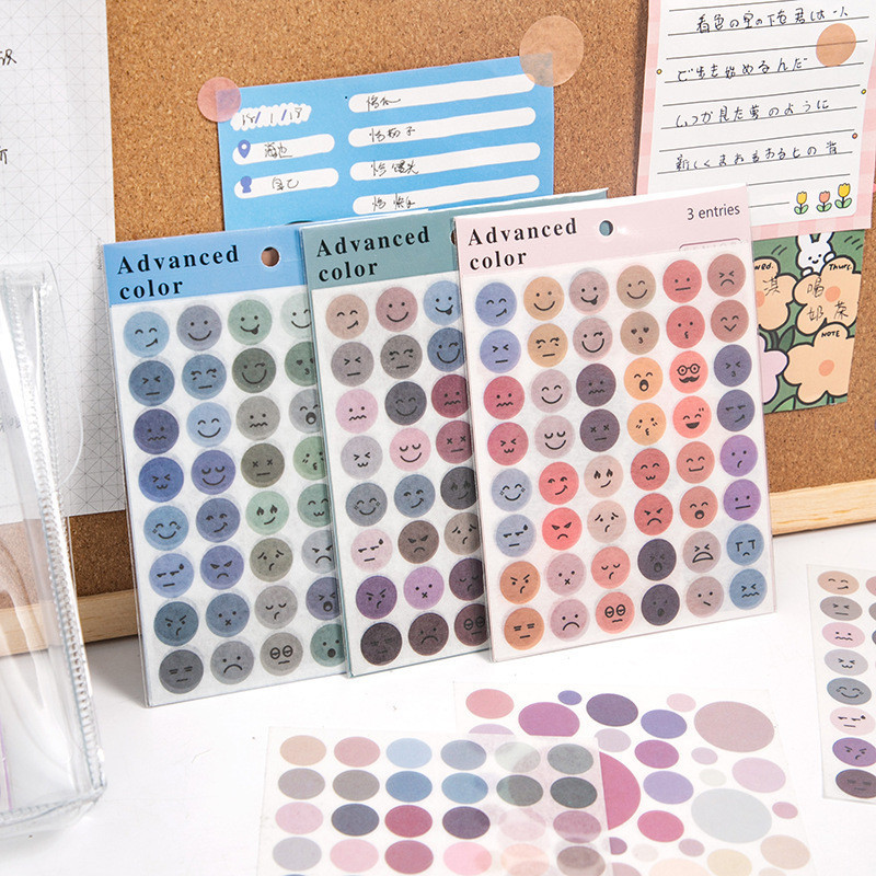 Handbook Dot Sticker Retro ins Style Cuckoo Card Handbook Dot Small Size Round Label Sealing Photo S