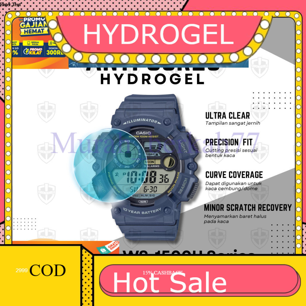 HYDROGEL ไฮโดรเจลป้องกันรอยขีดข่วน Casio WS1500 WS 1500 WS-1500H