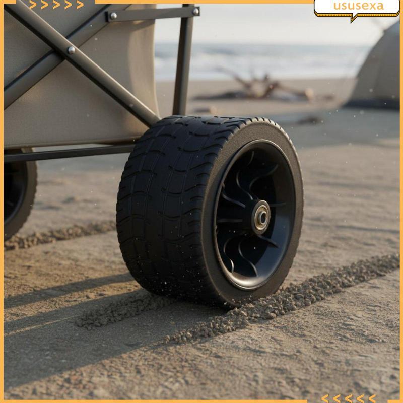 [Ususexa] Camping Cart Wheel ทนต่อการสึกหรอพับ Wagon Tyre Double 5IN Rubber 12-3