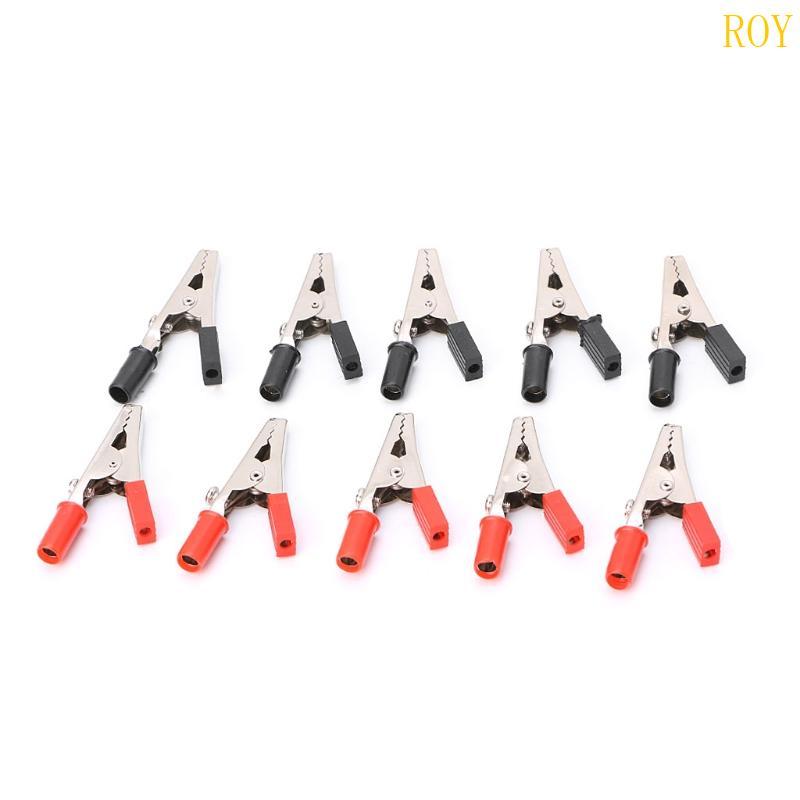 ROY 10X ฉนวนสําหรับคลิปจระเข้พลาสติกจับสายตะกั่วการทดสอบจระเข้ Cl