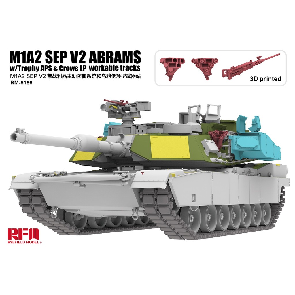 RYE FIELD 5156 1/35 M1A2 SEP V2 ABRAMS พร้อม Trophy APS & Crows Lp Workable Tracks ชุดโมเดล
