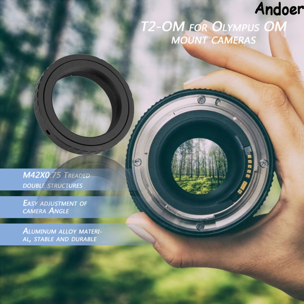 T2-OM กล้องโทรทรรศน์ย้อนกลับเลนส์ T2 สำหรับ 4/3 อะแดปเตอร์แหวน Olympus E-600 E-510 E-500 E-450 E-5