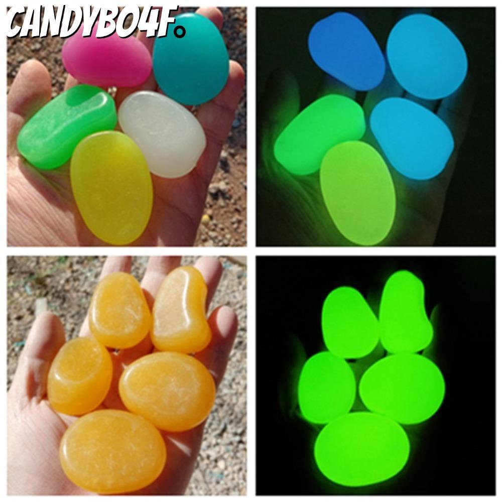 CANDYBO4F 10pcs Luminous Stone, Glow in Dark 4.5cm Luminous Pebbles, ตกแต่งกรวด Big Garden ตกแต่งหิน