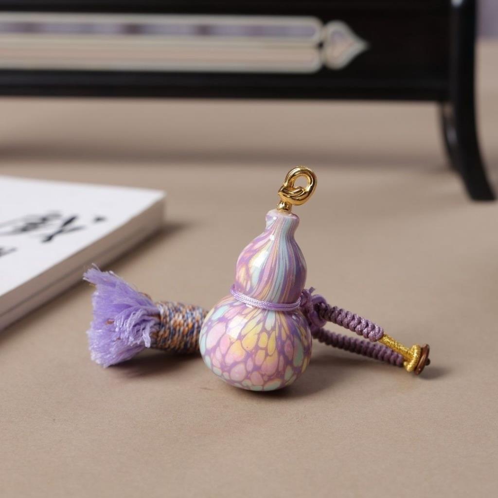 Non-เหลือขนาดใหญ่สี Fluid Gourd หัตถกรรม Lucky ของขวัญทอพู่ Lanyard กระเป๋าจี้รถ Lacquerware JH26082