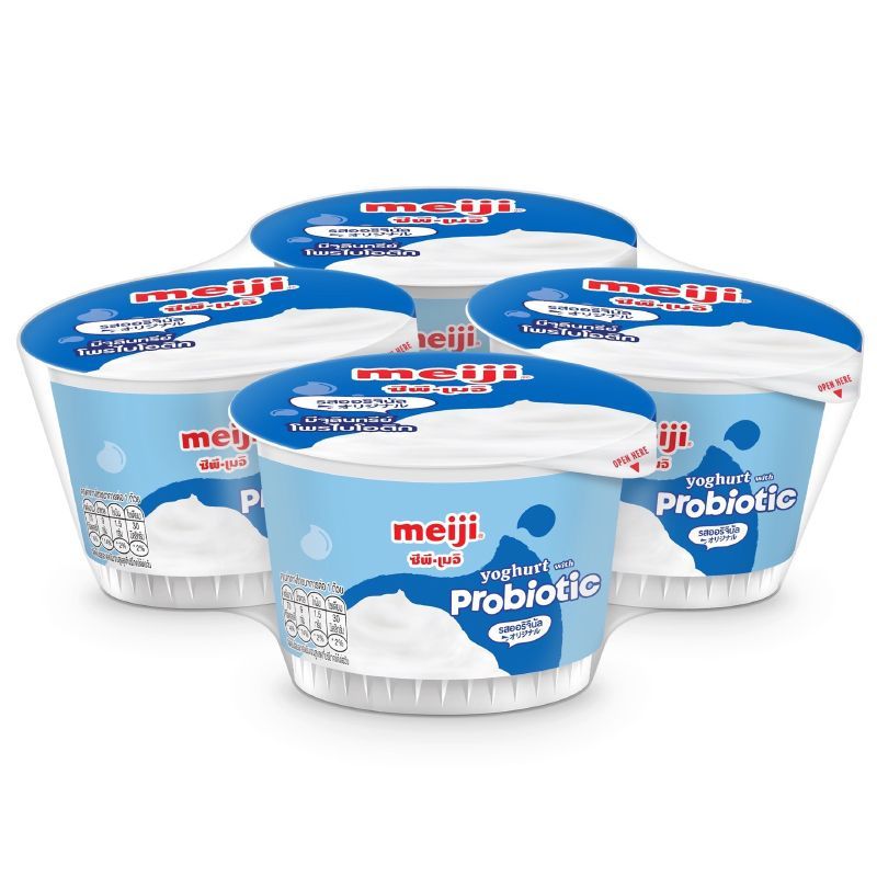เมจิโยเกิร์ตรสออริจินัล 90กรัม แพค 4 Meiji Original Flavoured Yoghurt 90g. Pack 4 [หมายเลขบาร์โค้ด 8850329355174 ]