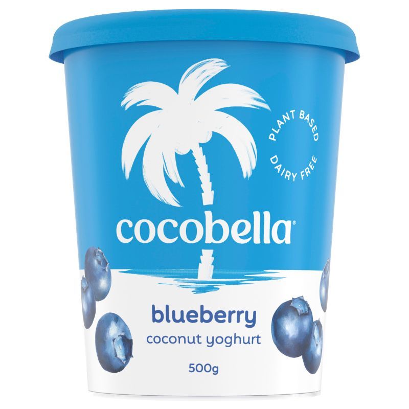 โคโค่เบลล่าแดรีฟรีน้ำนมมะพร้าวหมักจุลินทรีย์รสบลูเบอร์รี่ 500กรัม Cocobella Dairy Blueberry 500g [9336243008284 ]