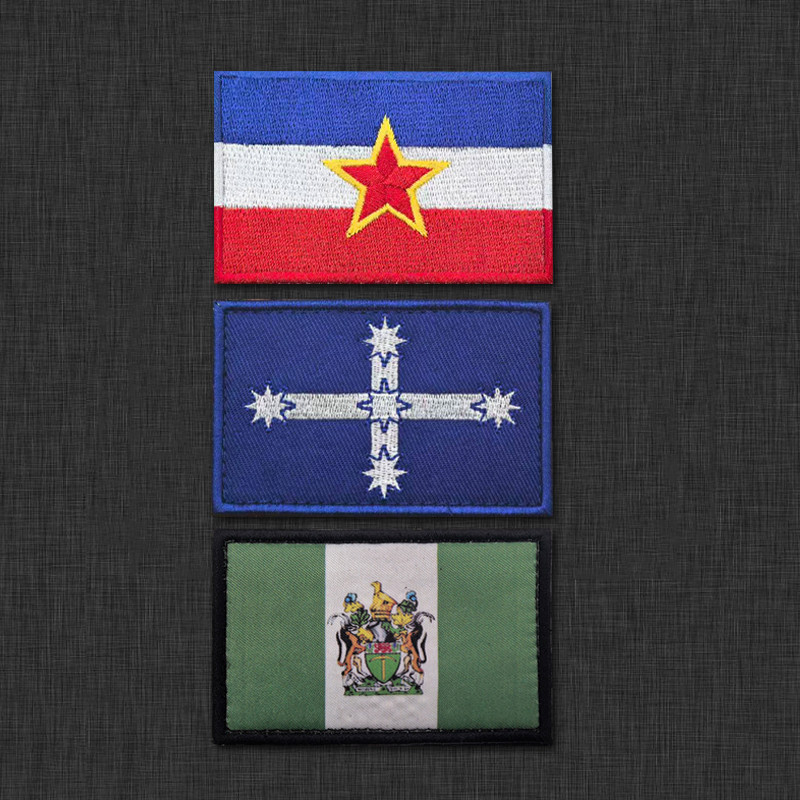 South Slav Australia Unrika Rhodesia Flag ปักปลอกแขน Velcro Morale Badge