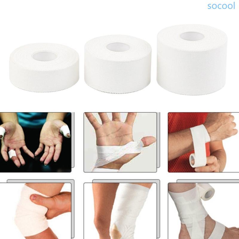 Soc* 9 10m กีฬาเทปป้องกันสีขาวเทปกีฬาสําหรับนิ้วมือข้อเท้าข้อมือเข่าขาสบาย Breathable Trainers