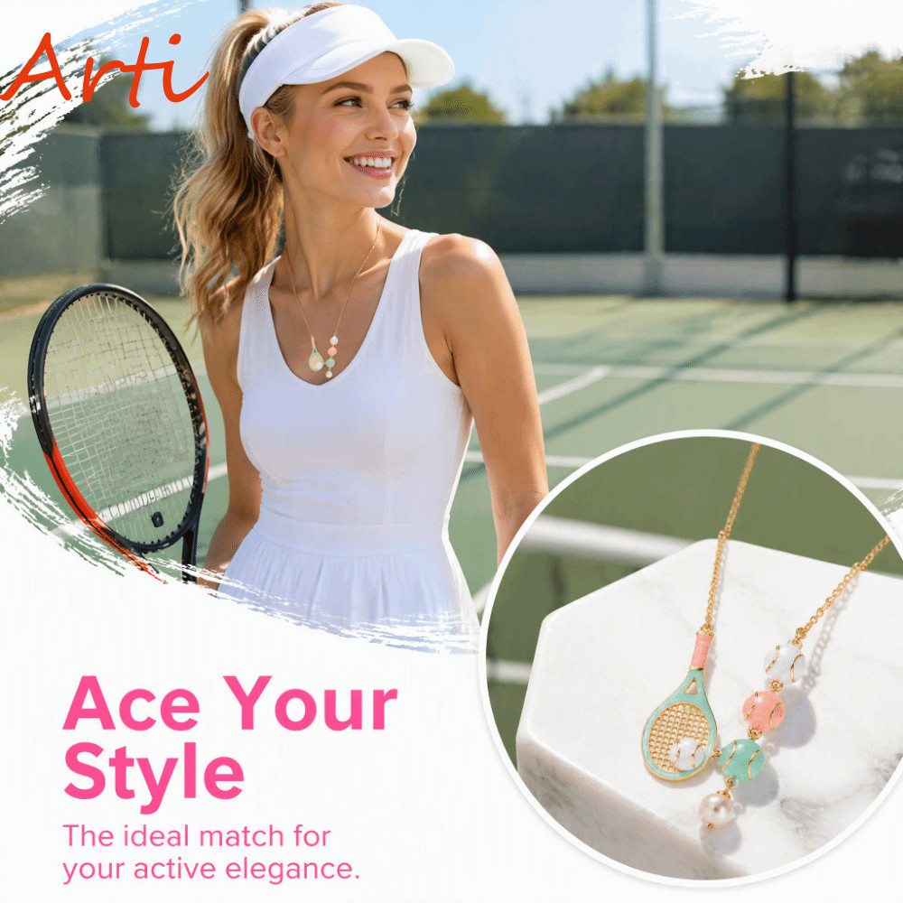 สร้อยคอเคลือบ ARTI สร้อยคอกีฬาชุบทองน่ารัก 3D Y2K Pearl Charm แปลกใหม่สร้อยคอจี้การ์ตูนของขวัญวันเกิ