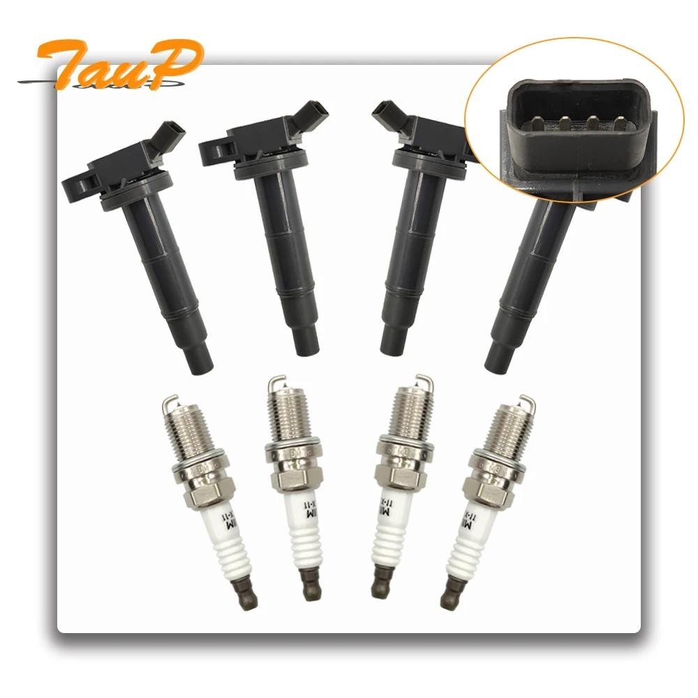4pcs คอยล์จุดระเบิด + หัวเทียน 90919-02244 สําหรับ TOYOTA LEXUS Camry Highlander RAV4 Scion xB 90919