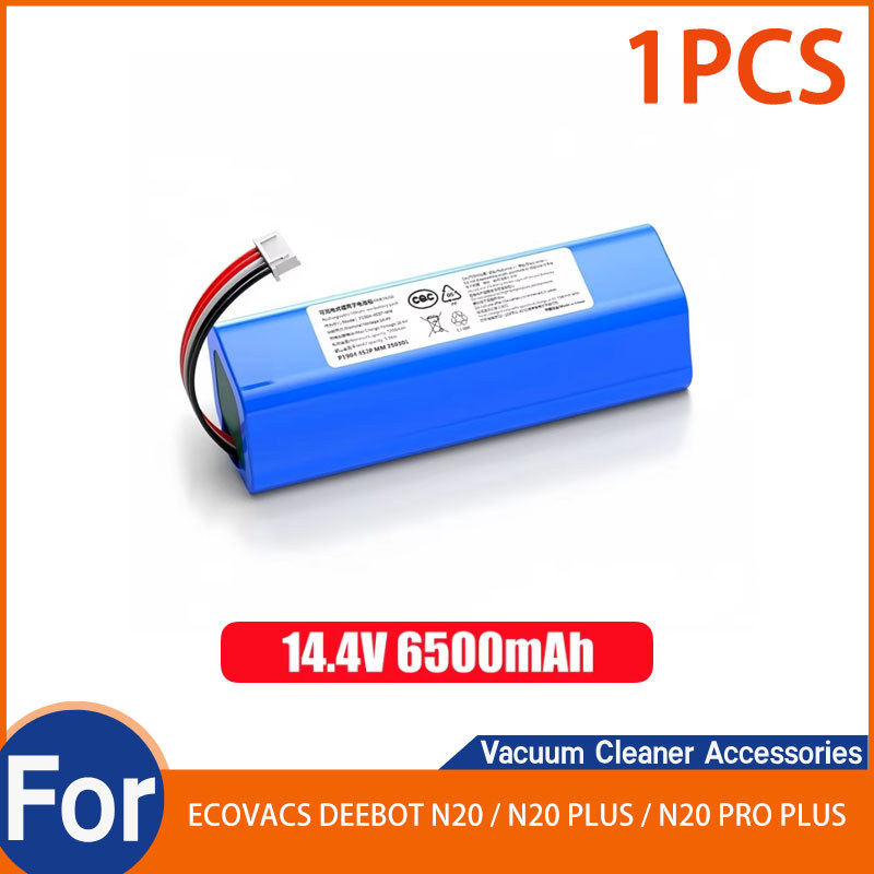 ECOVACS DEEBOT N20 / N20 PLUS / N20 PRO PLUS แบตเตอรี่เครื่องดูดฝุ่น (1PCS 6500mAh แบตเตอรี่)