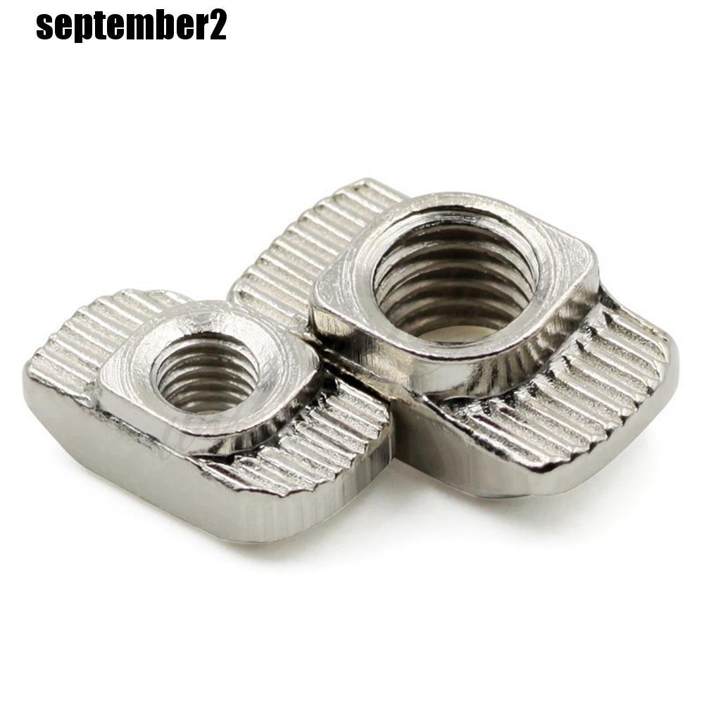 SEPTEMBER Nuts Fasteners M3-M8 เหล็กคาร์บอน T-Slot EU มาตรฐาน 10/50 ชิ้นโปรไฟล์อลูมิเนียม