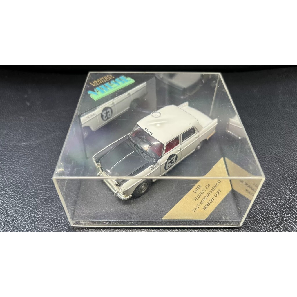 [สต๊อกพร้อม] VIESSE 1/43 PEUGEOT 404 EAST AFRICAN SAFARI 62 NOWICKI CLIFTI ตัวถังขาวเงินติดหลังคาดํา