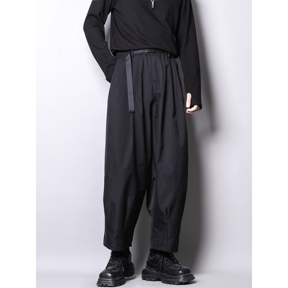 Dark Japanese Retro Yamamoto สไตล์ Yoji Design Sense เข็มขัดซักผ้า Harem หลวมตรงกางเกงลําลองขากว้าง