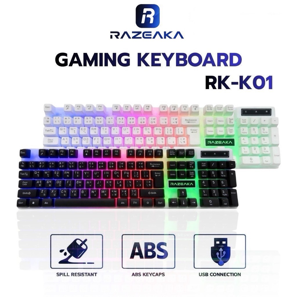 RAZEAKA RK-K01 คีย์บอร์ด Gaming Keyboard