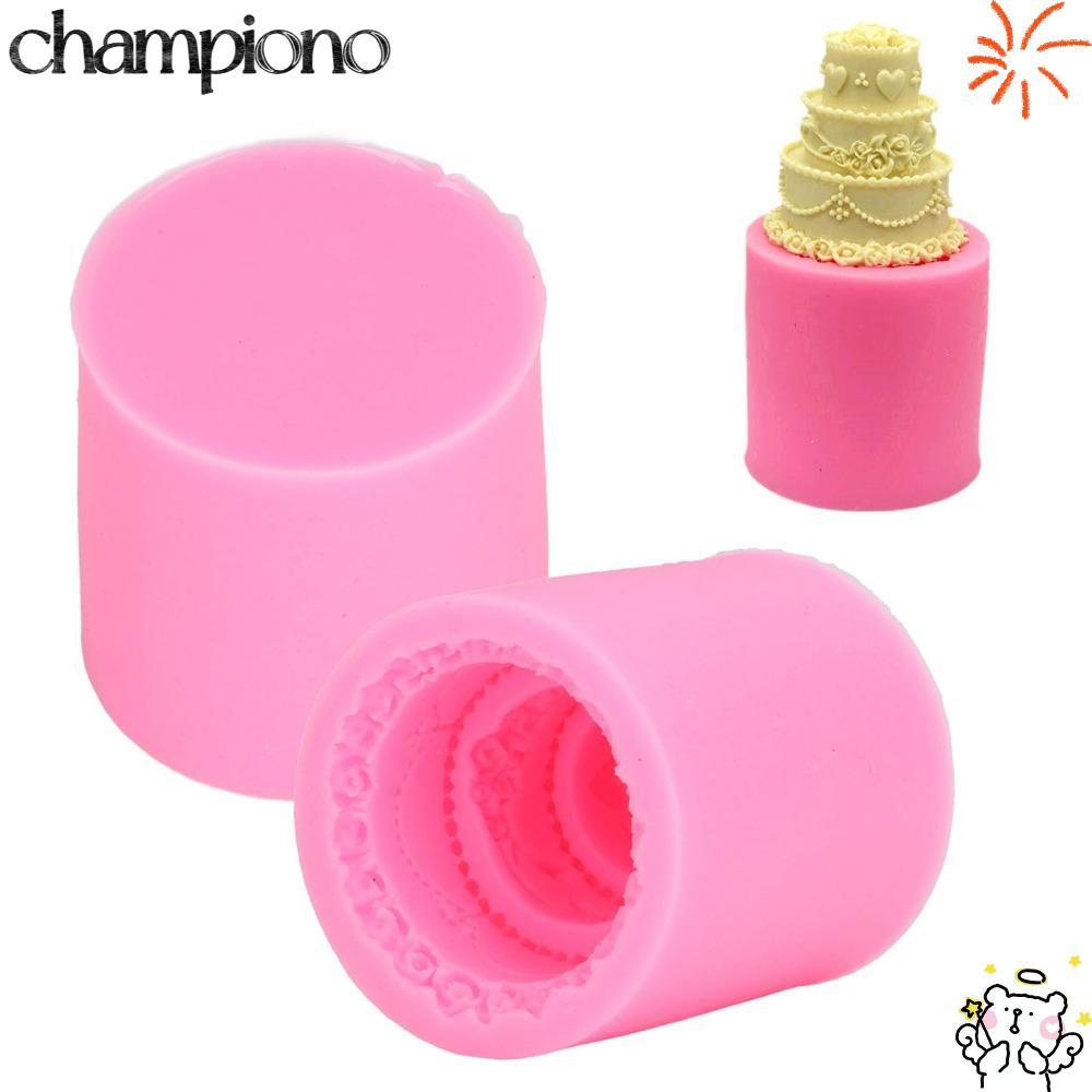 CHAMPIONO 2 ชิ้น Fondant Mould,ซิลิโคนสีชมพูนุ่มFondant Mould,Fondant & GumวางMould Non StickทนทานFo