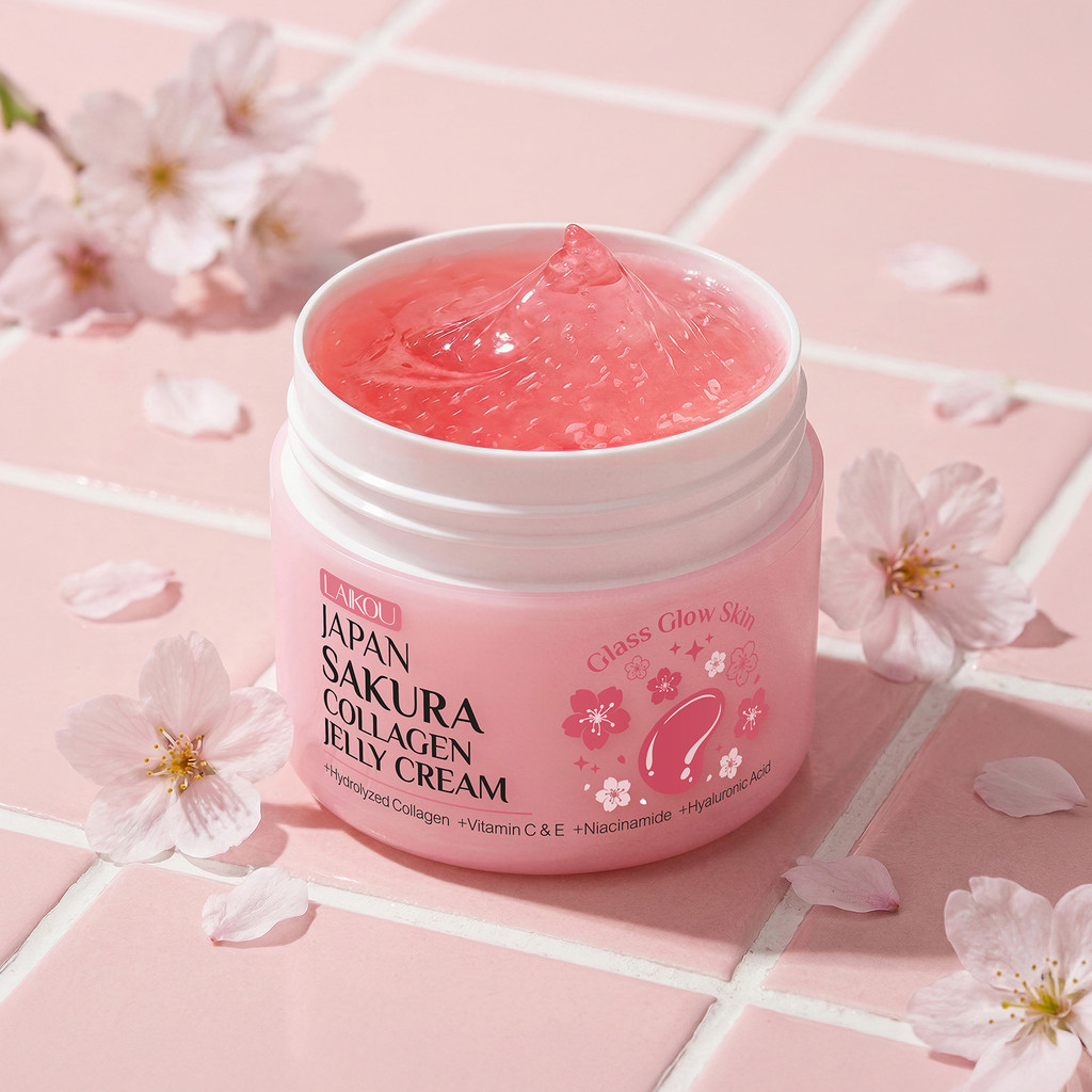 LAIKOU Cherry Blossom Collagen Jelly Cream 00g Gel Jelly Cream Moisturizing FaceCream#2025.5.14#