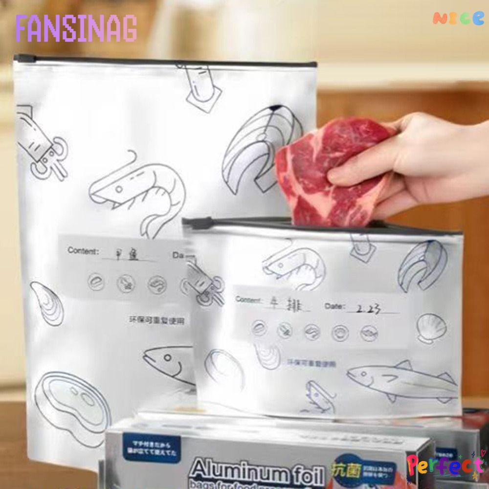 FANSINAG 10 ชิ้น/ถุงถุงอาหาร,Reusable Leakproof Freezer Stand Up Bag, Fresh-ake Freezer Safe อลูมิเน