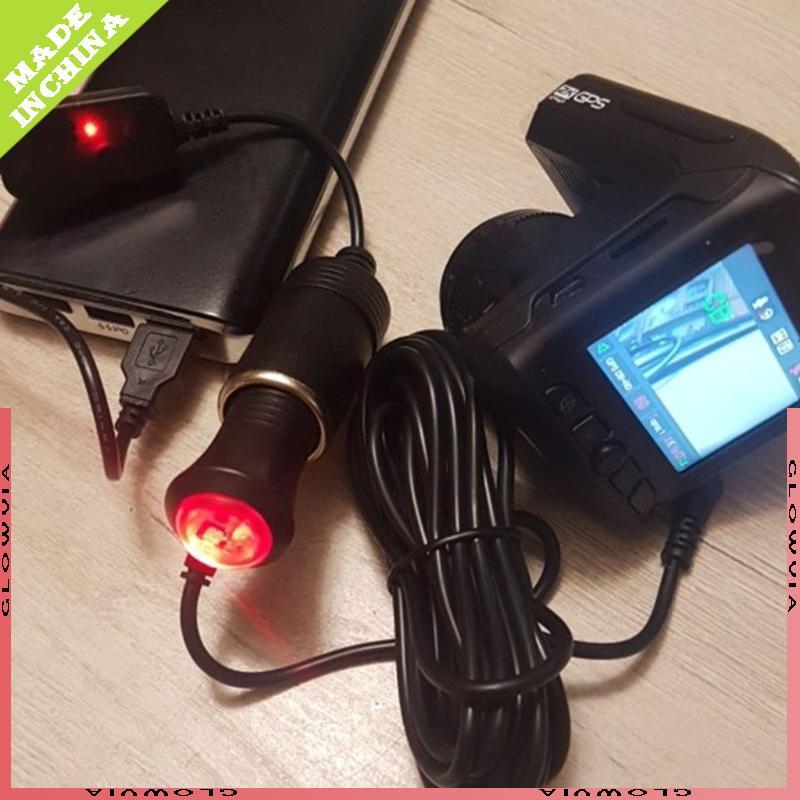 GLO 5V 2A USB ถึง 12V ไฟแช็กซ็อกเก็ต USB ไฟแช็กชายกับหญิง