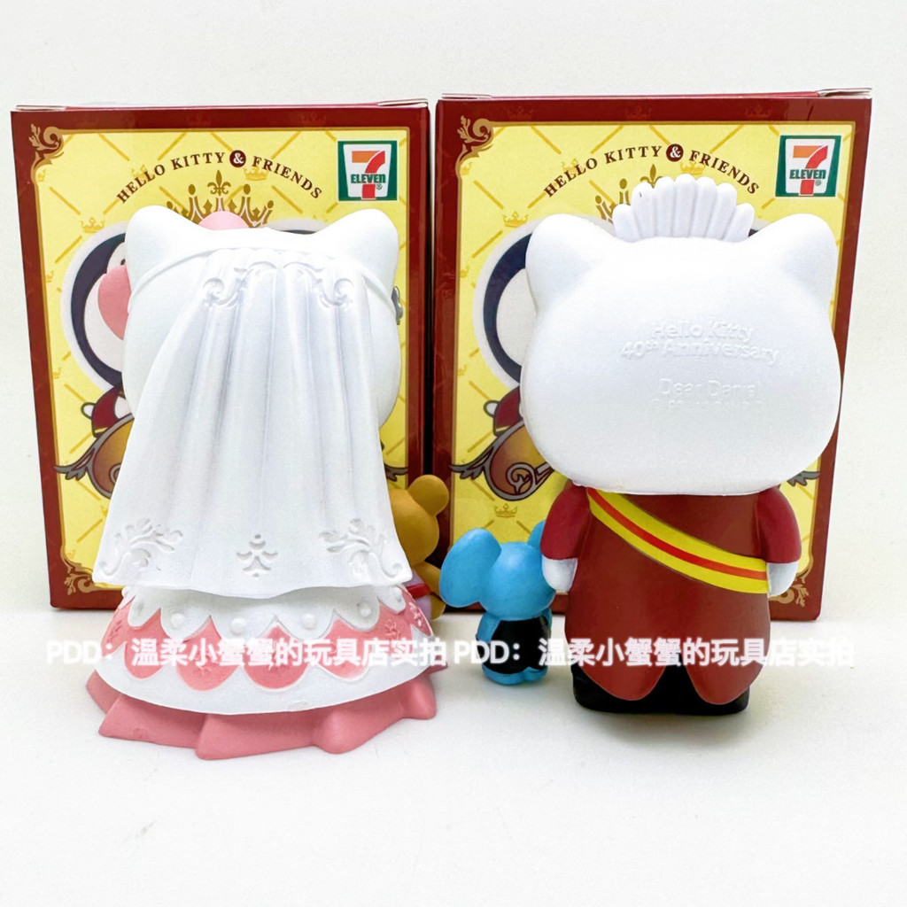 2026 สไตล์ใหม่ [40th Anniversary HelloKitty Dress KT Cat Wedding Decorative Figure Model Girlfriends