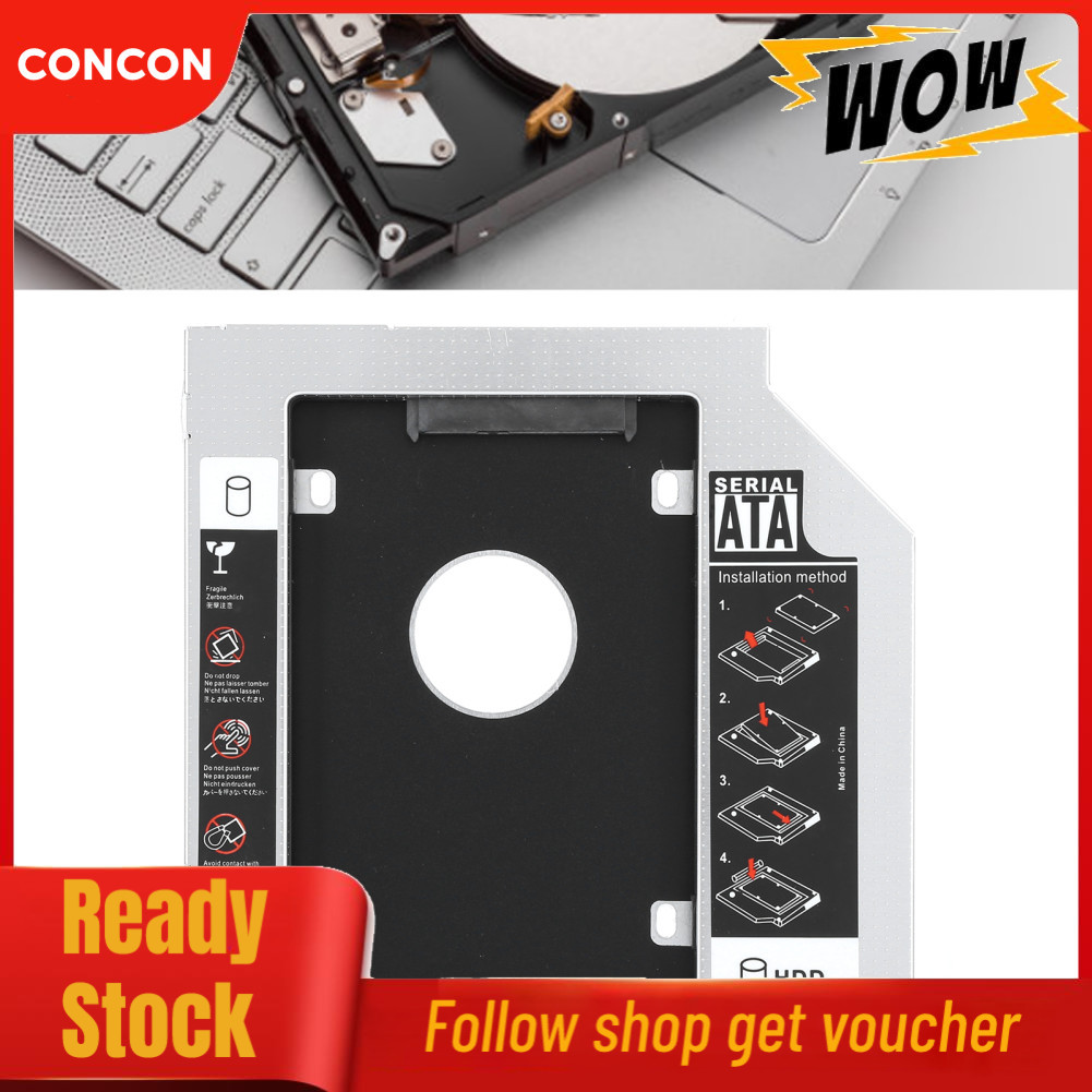 Concon ออปติคอลไดรฟ์สากลไปยัง HDD แคดดี้โน้ตบุ๊กพีซีสำหรับ 2.5 นิ้ว 7-9.5 มม. SATA I II III SSD และ 