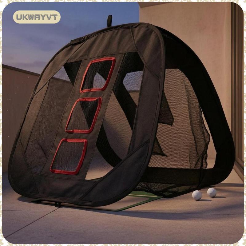 [ukwryvt] Spring-up-up Golf Practice Net 3 Targets Golf Chipping Net Sports Gear Long-Lasting Indoor