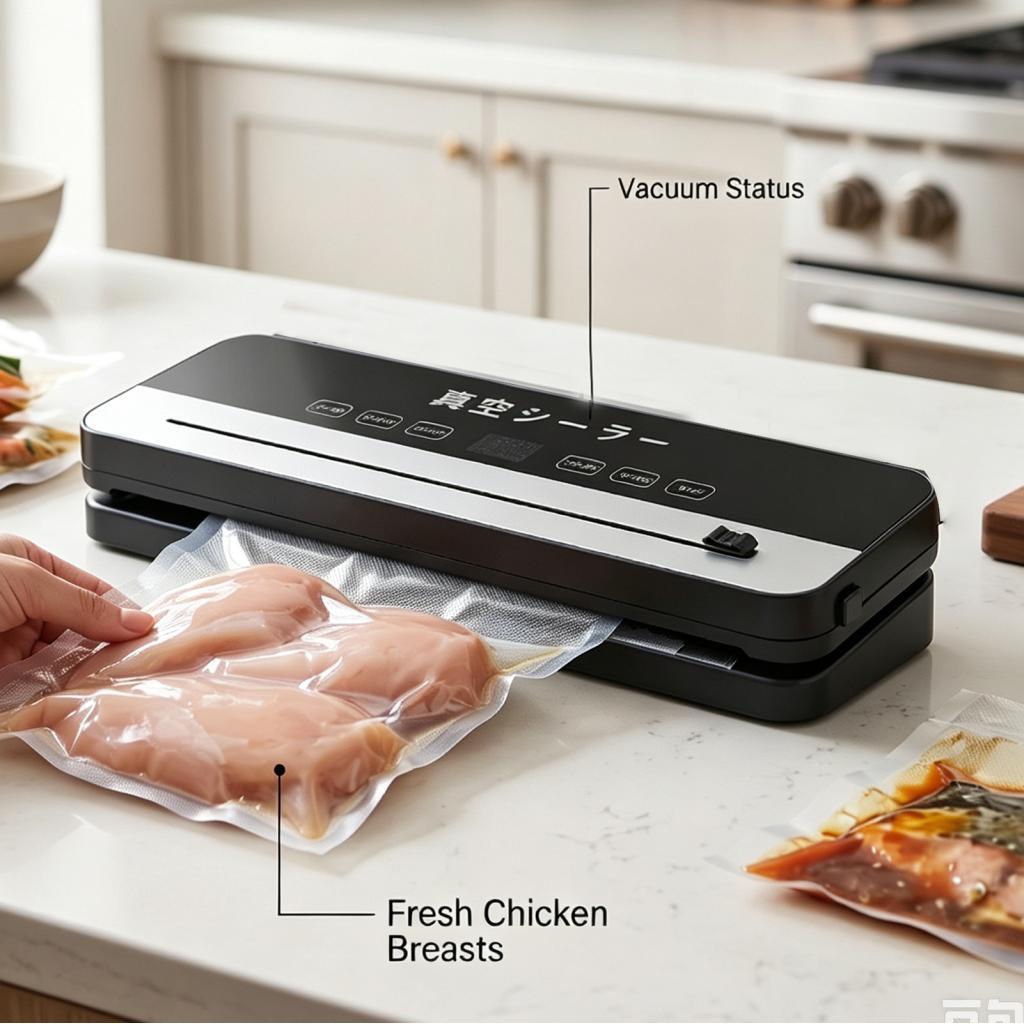 Inspirexshop เครื่องซีลสูญญากาศ 85kPa ดูดเครื่องซีลแบบใช้คู่เปียกและแห้งสําหรับ Home Kitchen ถนอมอาห
