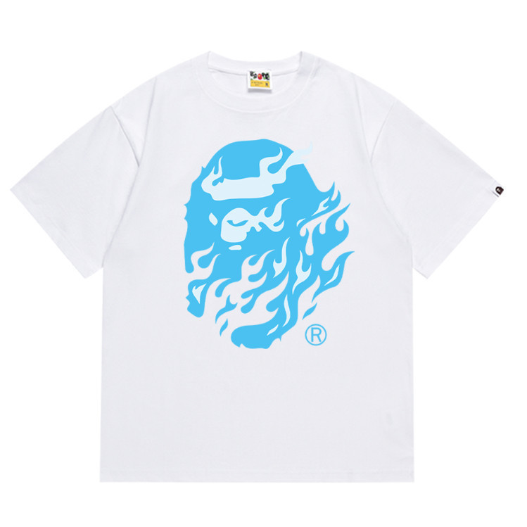 3D พิมพ์ BAPE Miami เสื้อยืดแข่งแบรนด์ร่วม, Classic Ape Head คู่แขนสั้นสําหรับผู้ชายและผู้หญิง Unise