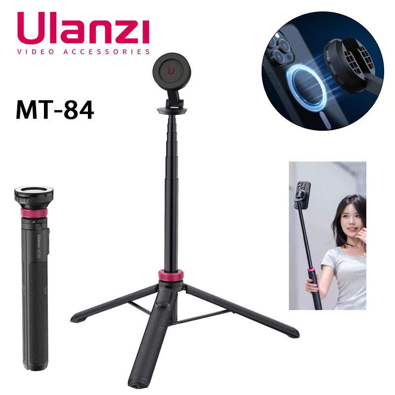 Ulanzi MT-84 ขาตั้งกล้องแม่เหล็กพร้อมตัวควบคุมบลูทูธไม้เซลฟี่สําหรับสตรีมมิ่งสด Vlogging