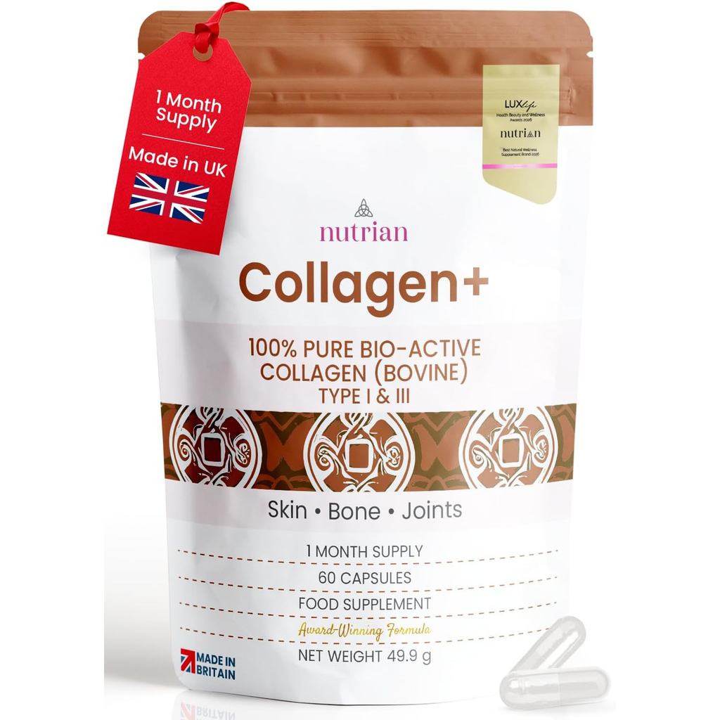 คอลลาเจน+ | 1200มก. Bio-Active Hydrolysed 100% Bovine Collagen Peptides | Grass-Fed ได้รับการรับรองจ