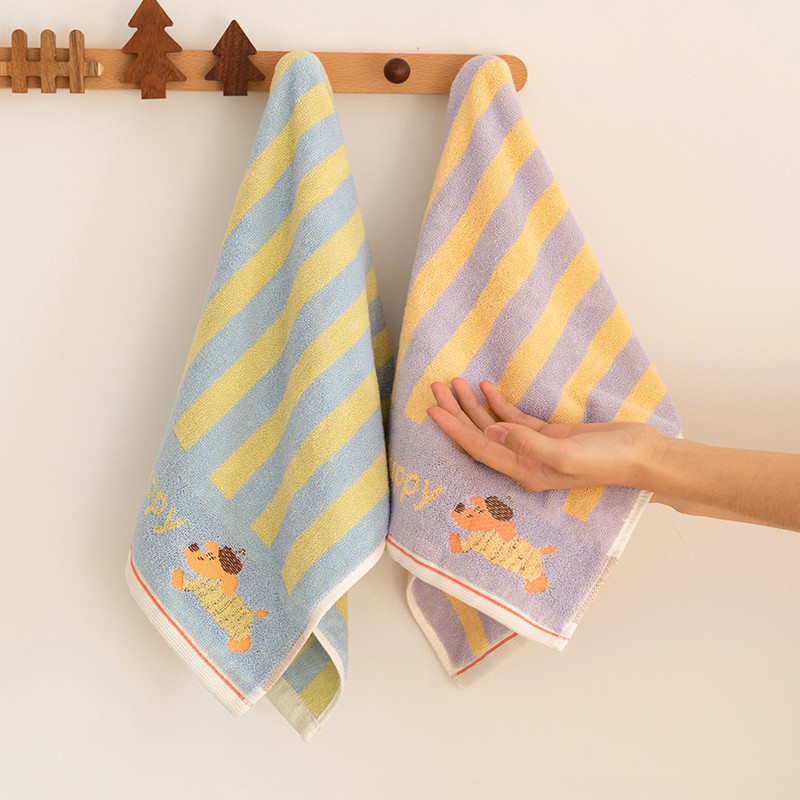 Cute Puppy Towel Cotton Towel Children Couple Towel Household Face Towel Thickened Absorbent Bath To