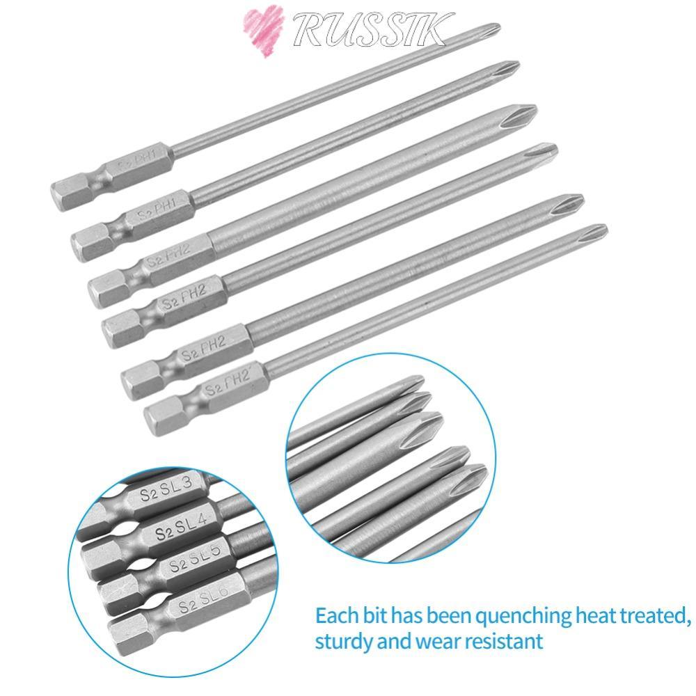 ROUSSIK 10 ชิ้นไขควงชุด Bit, S2 เหล็ก 1/4 นิ้ว Hex Shank Cross Head ไขควง Bits, ทนทาน 100 มม.ความยาว